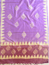 Pure Handloom Khadi Cotton Hand-Dyed Batik Pattern Salwar Kameez Dupatta Set-Violet & Purple