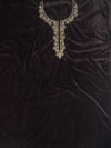 Banarasee Hand-Embroidered Velvet Salwar Kameez Set-Brown