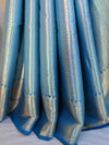 Kanjivaram Art Silk Saree With Antique Zari Jaal Design-Blue