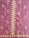 Pure Handloom Khadi Cotton Hand-Dyed Batik Pattern Salwar Kameez Dupatta Set-Violet & Purple