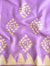 Pure Handloom Khadi Cotton Hand-Dyed Batik Pattern Salwar Kameez Dupatta Set-Violet & Purple