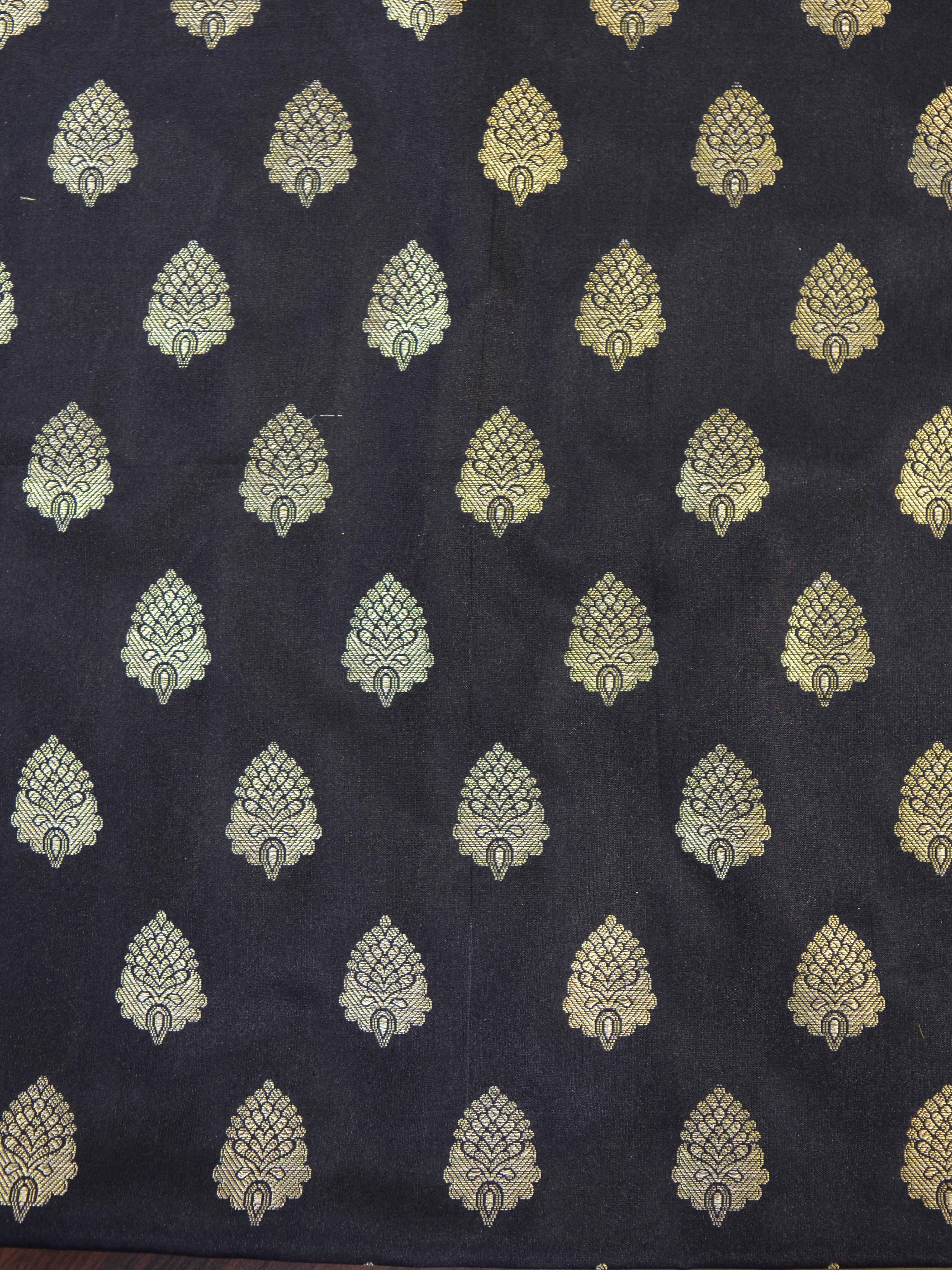Banarasee Cotton Silk Saree With Hand-Embroidery Work-Yellow