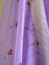 Banarasee Chanderi Cotton  Kameez Zari Buti Fabric With Digital Print Dupatta-Purple