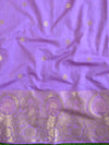 Banarasee Chanderi Cotton  Kameez Zari Buti Fabric With Digital Print Dupatta-Purple