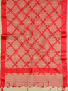 Banarasee Embroidered Resham Jaal Design Organza Dupatta-Red