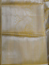 Banarasee Handwoven Semi Silk Saree With Floral Jaal & Broad Border-Yellow