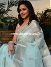 Banarasee Organza Mix Saree With Buti Design & Zari Border-Sky Blue