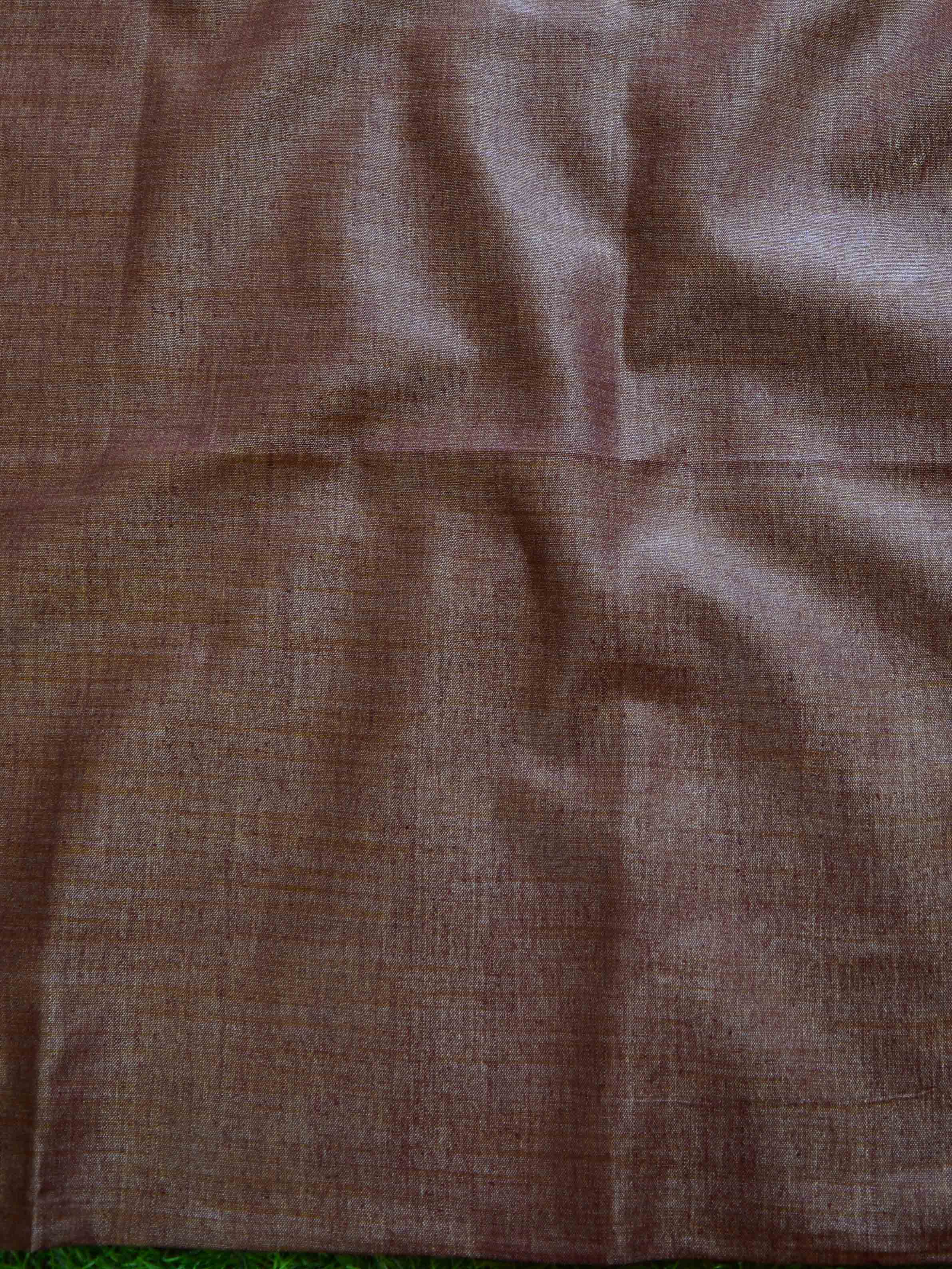 Handloom Khadi Cotton Salwar Kameez With Madhubani Print Dupatta-Brown & Beige