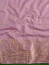 Banarasee Chanderi Cotton  Kameez Zari Buti Fabric With Digital Print Dupatta-Plum