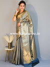 Kanjivaram Art Silk Saree With Antique Zari Jaal Design-Grey