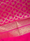 Banarasee Art Silk Dupatta With Jaal Design-Hot Pink