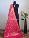 Banarasee Art Silk Dupatta With Jaal Design-Hot Pink