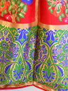Banarasee Handwoven Art Silk Unstitched Lehenga & Blouse Fabric With Meena Work-Red