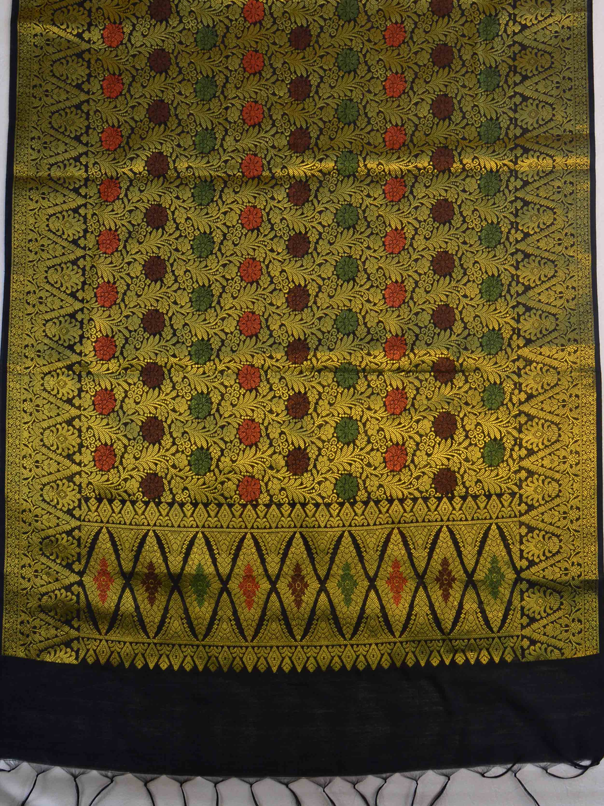 Banarasee Art Silk Jaal Design Dupatta-Black