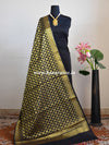 Banarasee Art Silk Dupatta With Jaal Design-Black