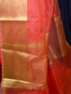 Banarasee Organza Mix Saree With Embroidery Work & Zari Border-Peach