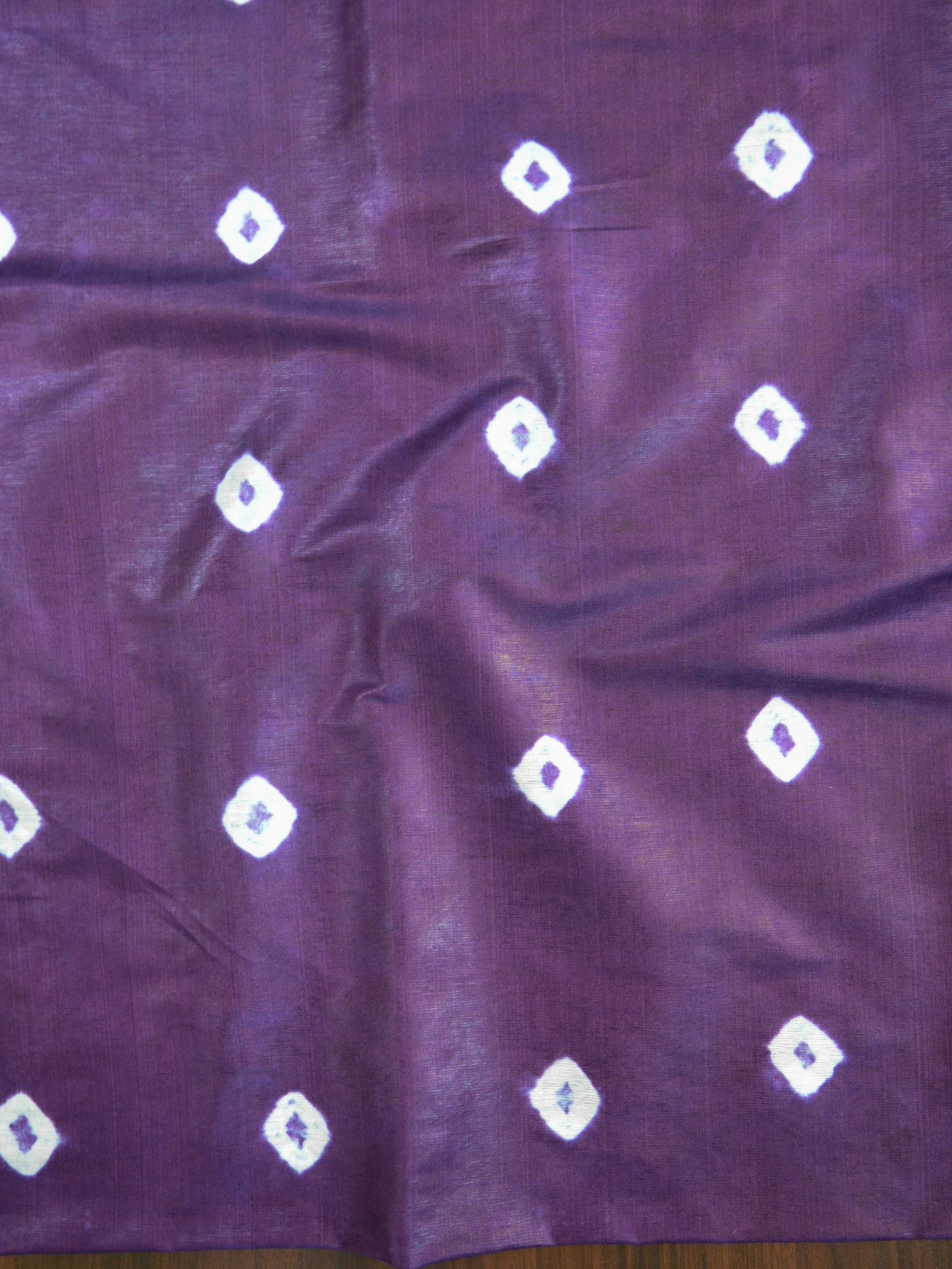 Bhagalpuri Salwar Kameez Glossy Cotton Silk Shibori Dye Fabric-Yellow & Violet