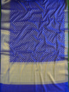 Banarasee Cotton Silk  Saree With Zari Buti & Border-Blue
