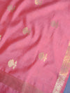 Banarasee Handloom Pure Silk Zari Buti Salwar Kameez Fabric With Dupatta-Beige & Peach