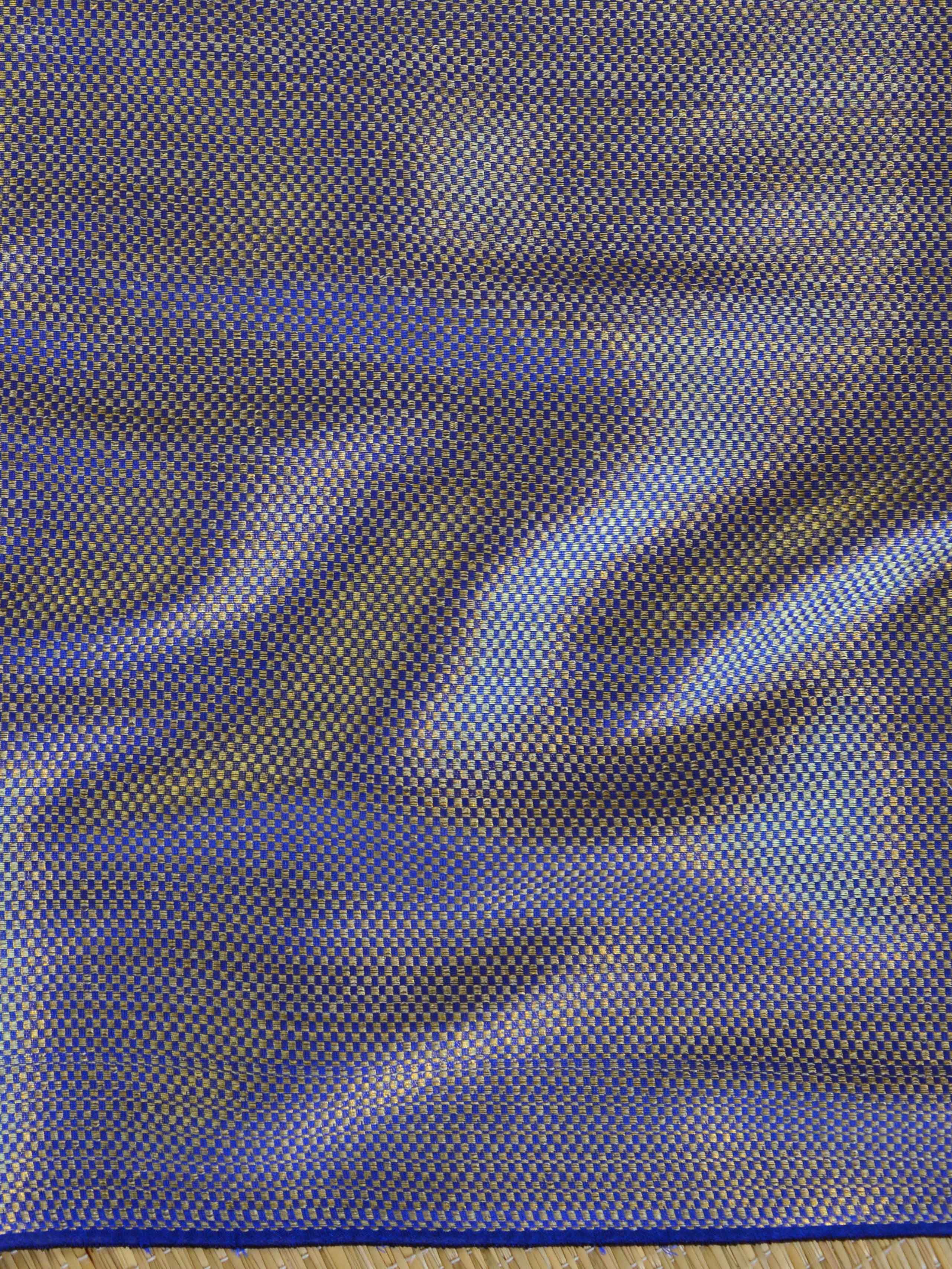Banarasee Cotton Silk  Saree With Zari Buti & Border-Blue