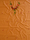 Banarasee Pure Chanderi Silk Hand-painted Salwar Kameez Set-Rust