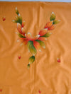 Banarasee Pure Chanderi Silk Hand-painted Salwar Kameez Set-Rust
