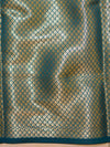 Kanjivaram Art Silk Saree With Antique Zari Jaal Design-Green