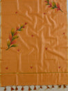 Banarasee Pure Chanderi Silk Hand-painted Salwar Kameez Set-Rust