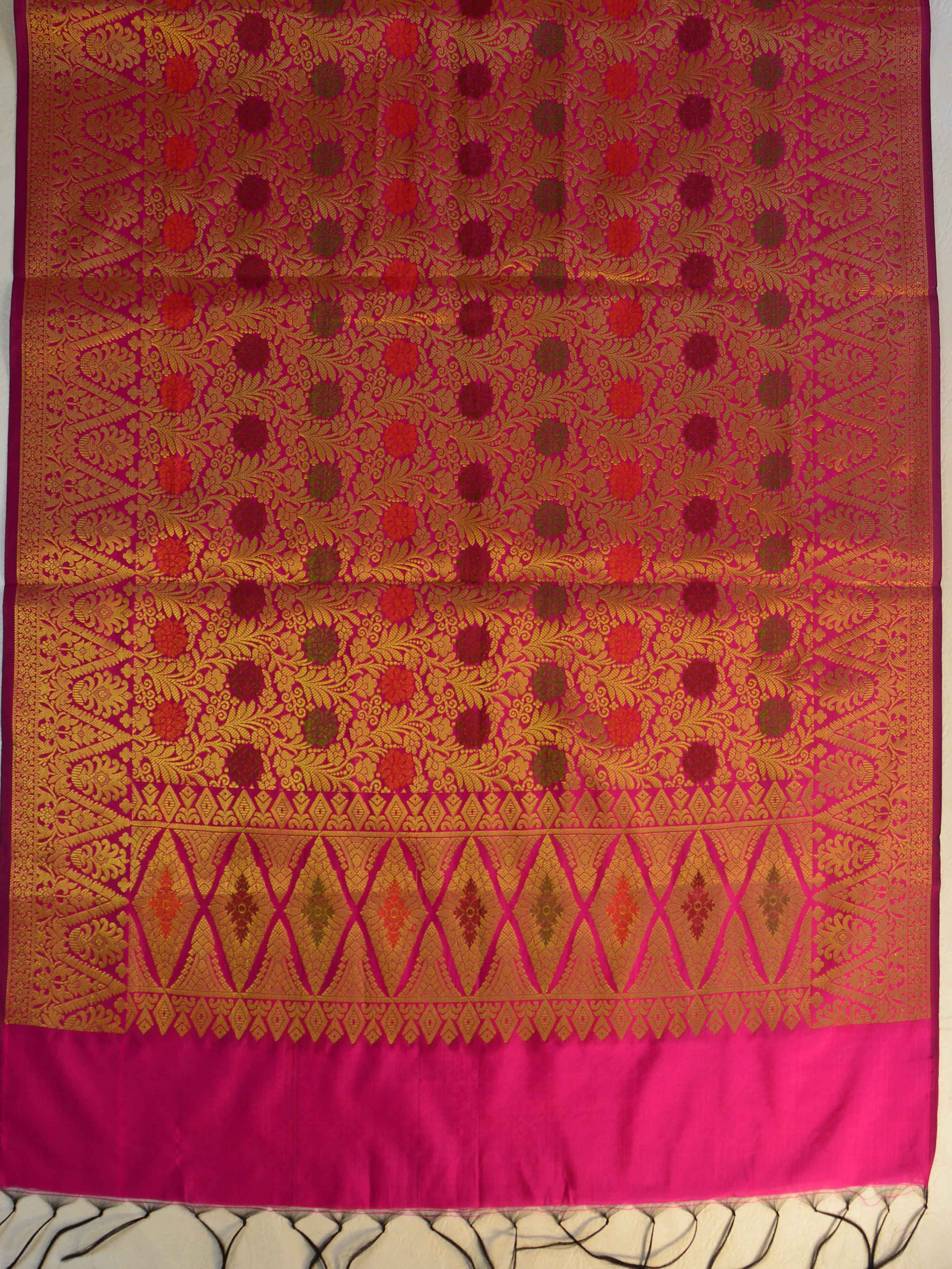 Banarasee Art Silk Jaal Design Dupatta-Pink