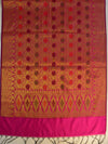 Banarasee Art Silk Jaal Design Dupatta-Pink
