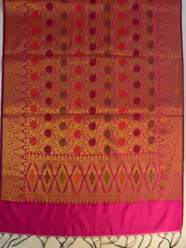 Banarasee Art Silk Jaal Design Dupatta-Pink