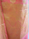 Banarasee Salwar Kameez Cotton Silk Gold Zari Buti Woven Fabric-Peach