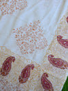 Handloom Mul Cotton Handblock Printed Suit Set-White