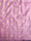 Banarasee Handloom Pure Silk Zari Buti Salwar Kameez Fabric With Dupatta-Green & Pink