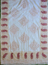 Handloom Mul Cotton Handblock Printed Suit Set-White