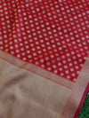 Banarasee Cotton Silk  Saree With Zari Buti & Border-Red