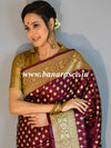 Banarasee Handwoven Art Silk Heavy Zari Buti Design Weaving Saree-Maroon