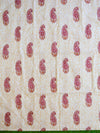 Handloom Mul Cotton Handblock Printed Suit Set-White