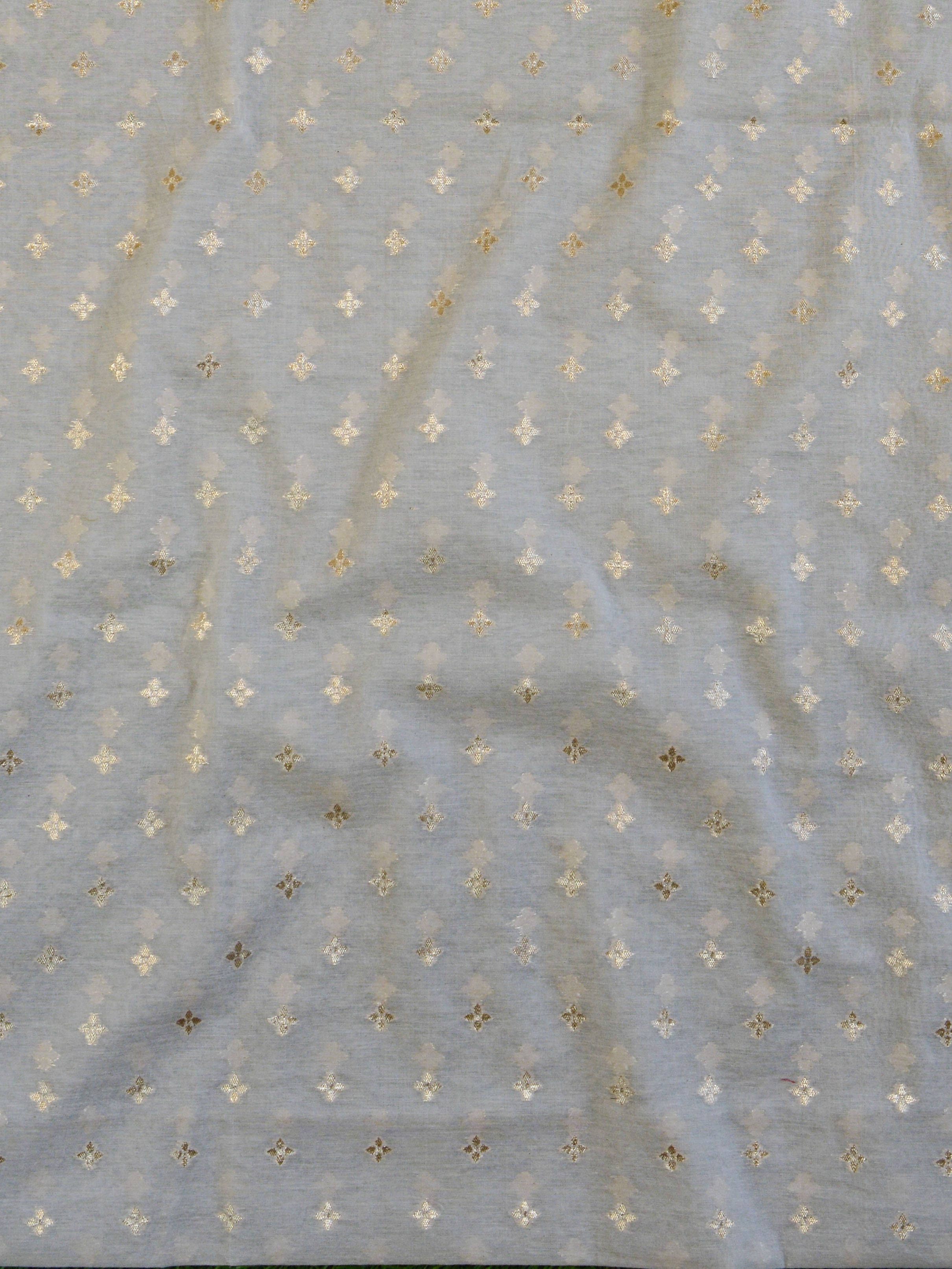 Banarasee Handloom Chanderi Cotton Zari Work Salwar Kameez With Embroidered Dupatta Set-White
