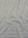 Banarasee Handloom Chanderi Cotton Zari Work Salwar Kameez With Embroidered Dupatta Set-White