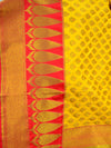 Banarasee Art Silk Saree With Antique Zari Work-Yellow