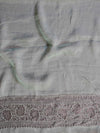 Banarasee Pure Khaddi Chiffon Silk Sari With Buta Design-Sea Green