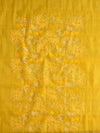 Banarase Kota Doria Heavy Hand-Embroidered Salwar Kameez Dupatta Set-Yellow
