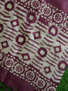 Handloom Khadi Cotton Hand-Dyed Batik Pattern Salwar Kameez Dupatta Set-Green & Purple