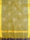 Banarasee Embroidered Gold Buta Design Organza Dupatta-Yellow