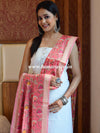 Banarasee Cotton Silk Multicolor Resham Work Dupatta-Pink