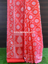 Banarasee Cotton Jamdani Saree With Resham Jaal-Peach