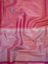 Banarasee Art Silk Saree With Zari Floral Border & Self Weaving Work-Pink