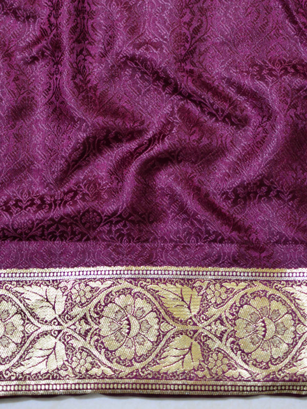 Banarasee Handwoven Art Silk Heavy Zari Buti Design Weaving Saree-Maroon