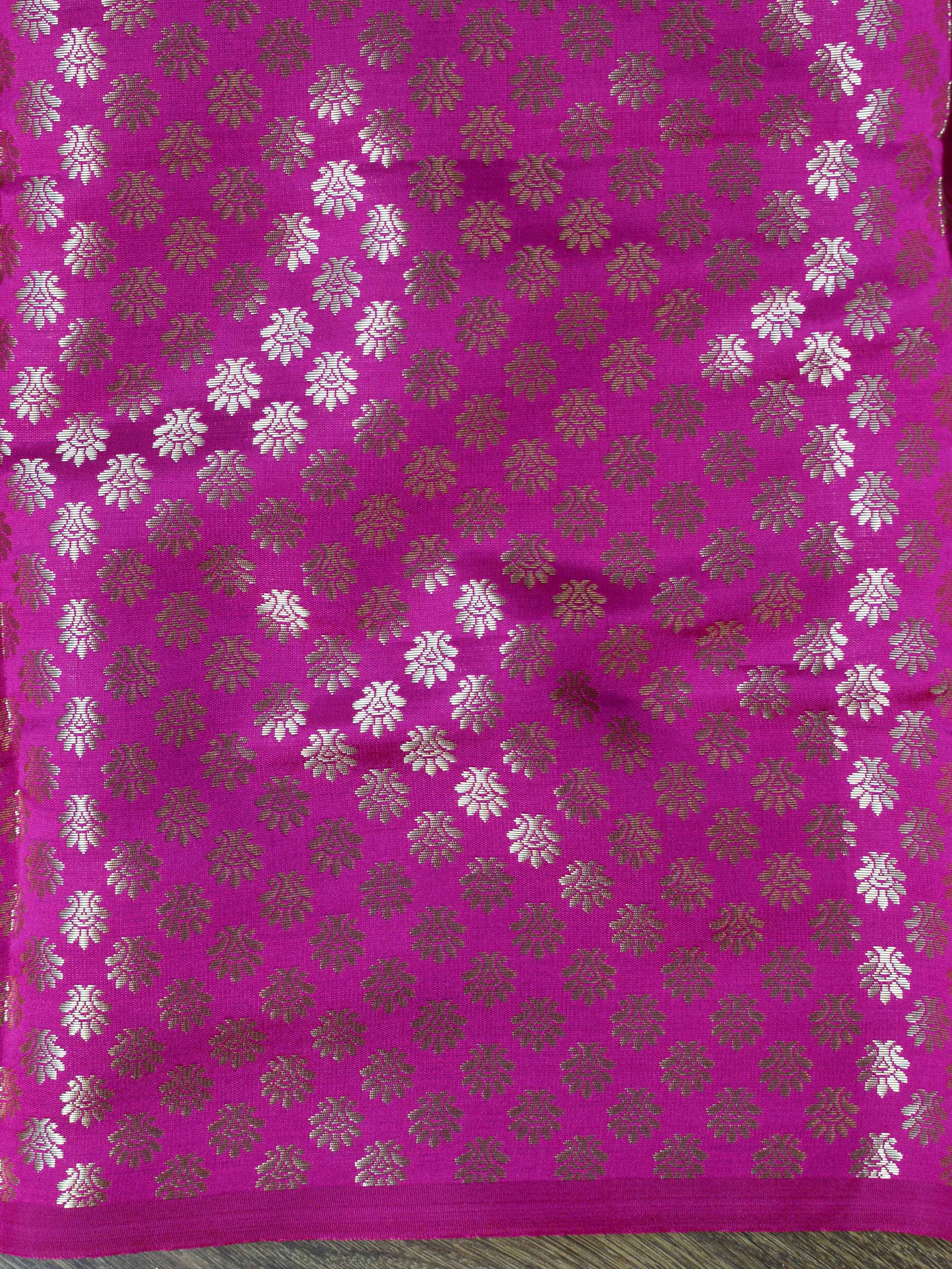 Banarasee Chanderi Cotton Hand-Embroidered Saree-Deep Blue